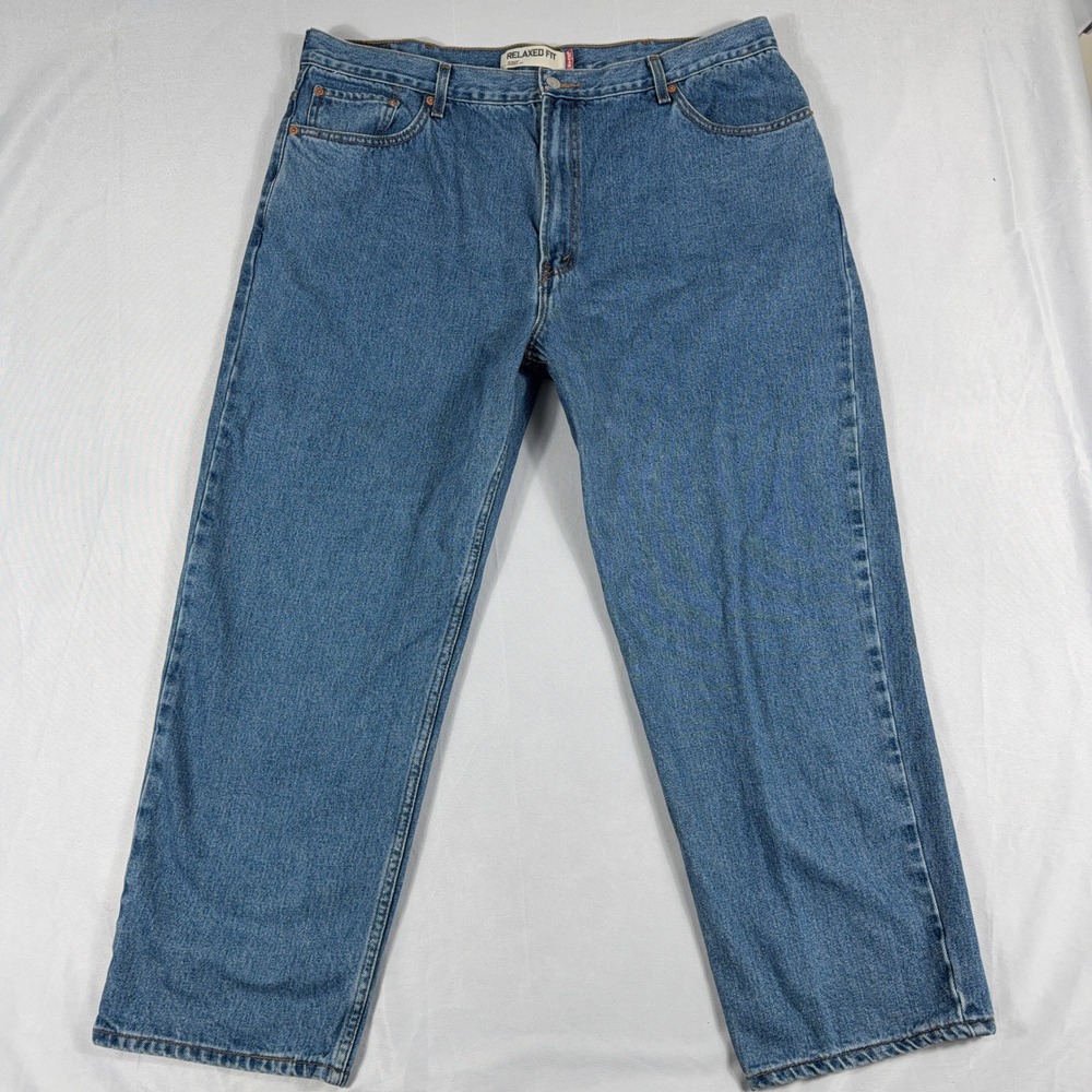 Levi's 550 Relaxed Fit Jeans 100% Cotton Denim W42 L30 Blue Classic Casual - Picture 2 of 13